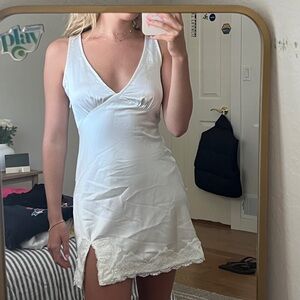 White Satin Mini Dress